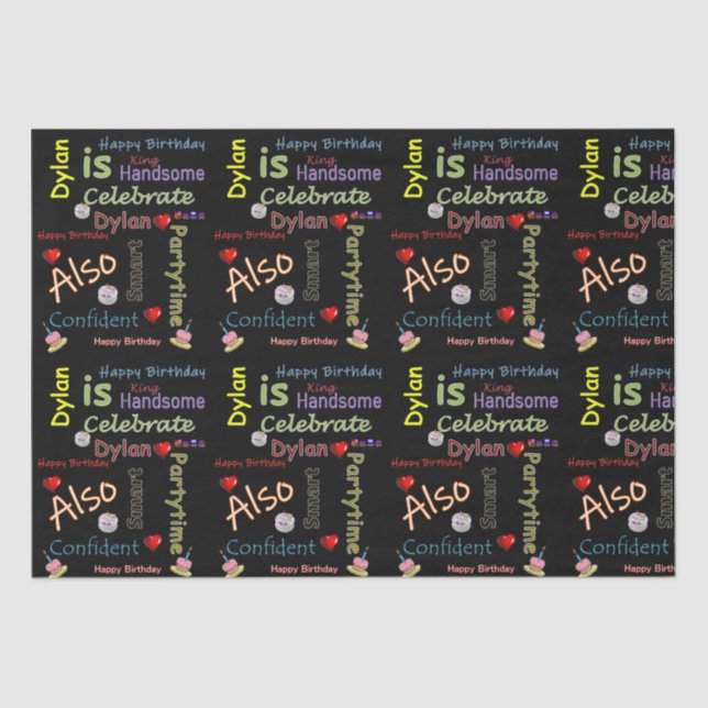 Happy Birthday Tissue Paper David Seidenpapier (Vorderseite)