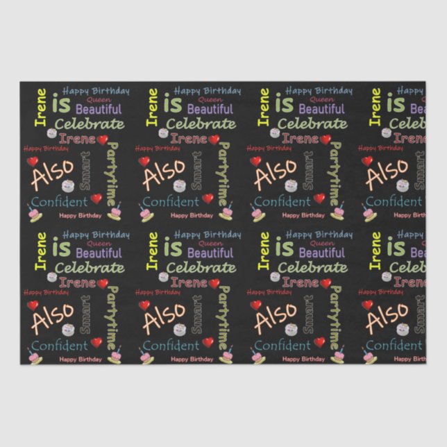 Happy Birthday Tissue Paper Irene Seidenpapier (Vorderseite)