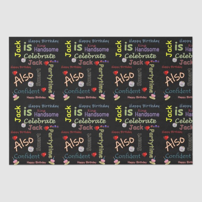 Happy Birthday Tissue Paper Jack Seidenpapier (Vorderseite)