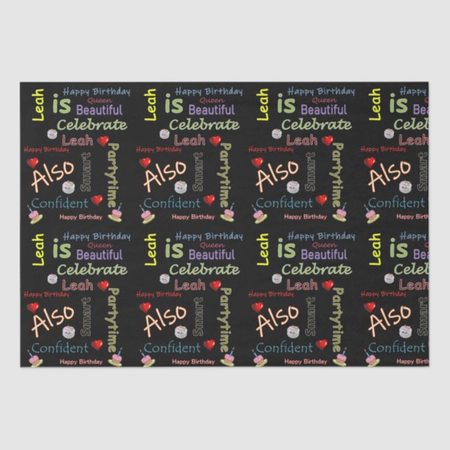 Happy Birthday Tissue Paper Leah Seidenpapier (Vorderseite)