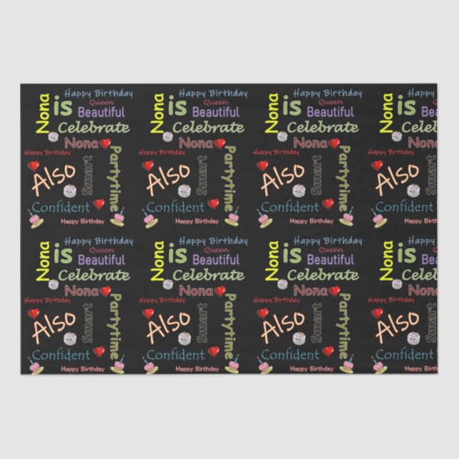 Happy Birthday Tissue Paper Nona Seidenpapier (Vorderseite)