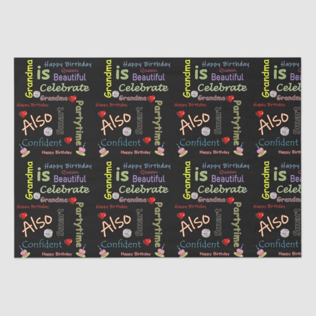 Happy Birthday Tissue Paper Oma Seidenpapier (Vorderseite)