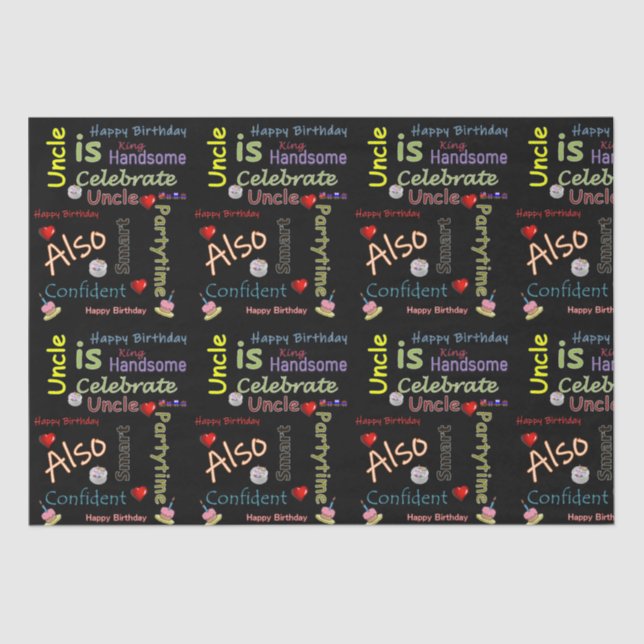 Happy Birthday Tissue Paper Onkel Seidenpapier (Vorderseite)