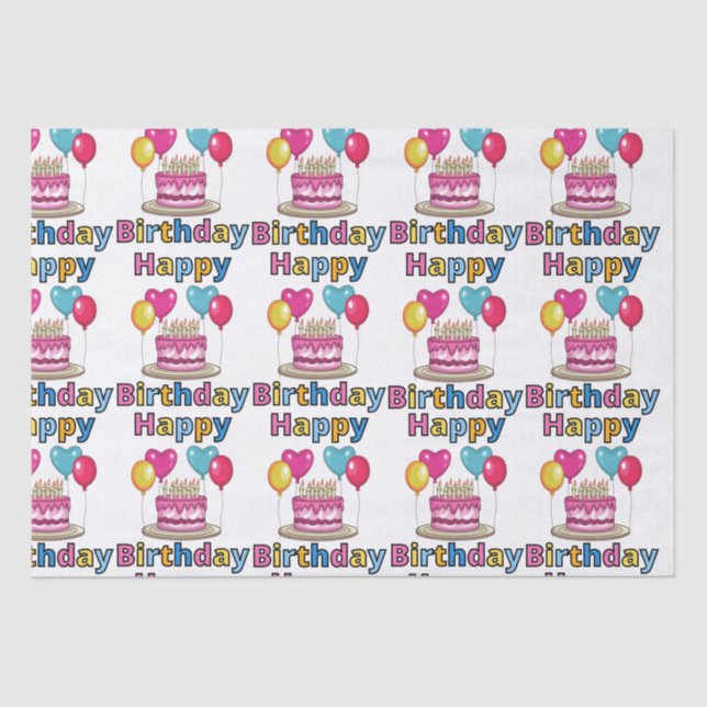 Happy Birthday Tissue Paper Seidenpapier (Vorderseite)