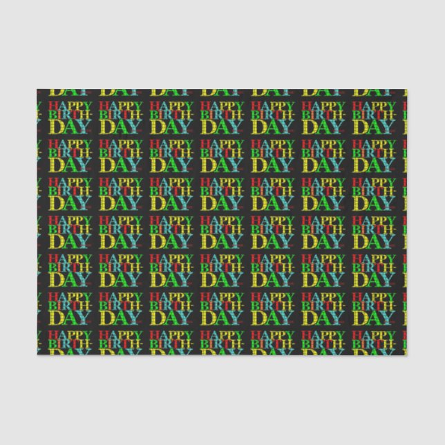 Happy Birthday Tissue Paper Seidenpapier (Vorderseite)