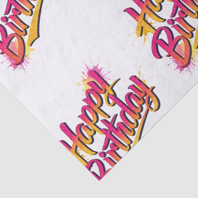 Happy Birthday Tissue Paper Seidenpapier (Detail)