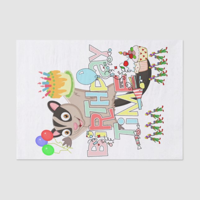 Happy Birthday Tissue Possum Cake Seidenpapier (Vorderseite)