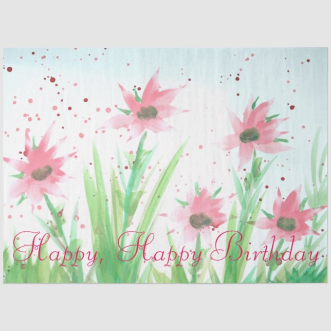 Happy Birthday Tissue Seidenpapier (Vorderseite)