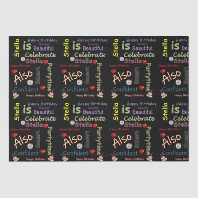 Happy Birthday Tissue Stella Seidenpapier (Vorderseite)