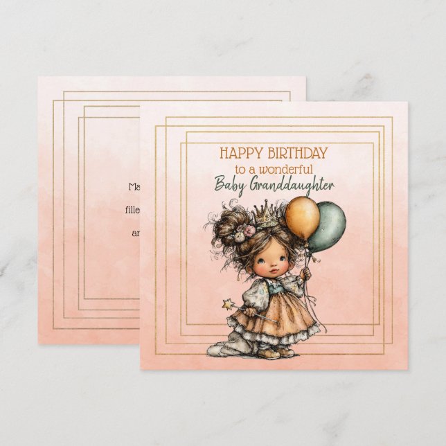 Happy Birthday To A Wonderful Baby Granddaughter (Vorne/Hinten)