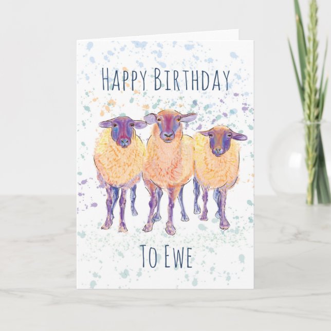 Happy Birthday to Ewe Card Karte (Vorderseite)