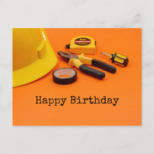 Happy Birthday to Mechanic mit Tools Klebeband Postkarte
