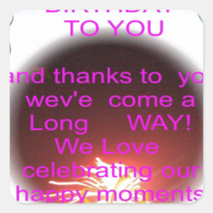 Happy Birthday to You Kunstposter Quadratischer Aufkleber