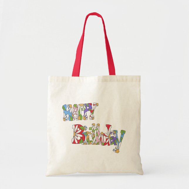 Happy Birthday Tote Bag Tragetasche (Vorne)