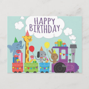 Happy Birthday Train Postkarte