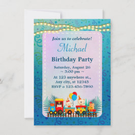 Happy Birthday Train with Niedlicher Tiere Wish Ca