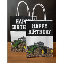 Happy Birthday Traktor Farm Equipment Agriculture Mittlere Geschenktüte