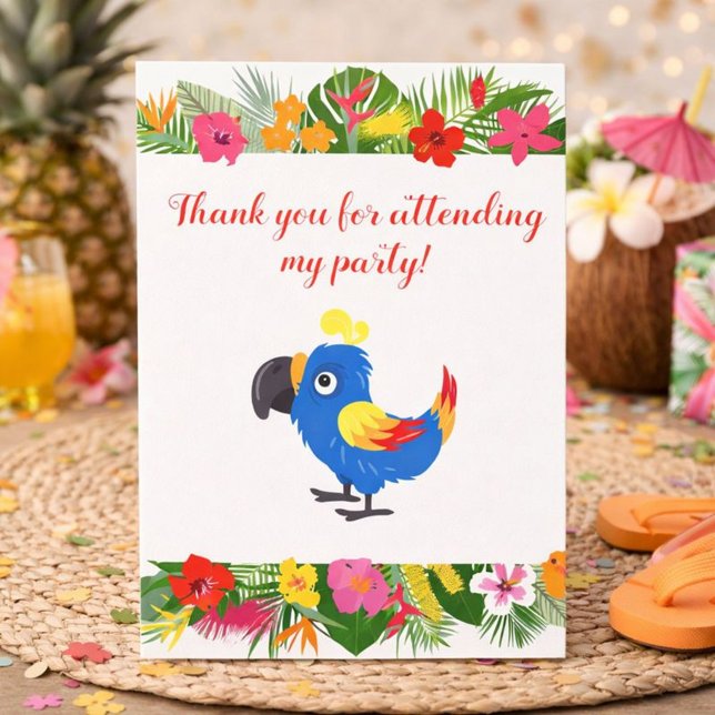Happy Birthday Tropical Parrot Dankeskarte (Von Creator hochgeladen)