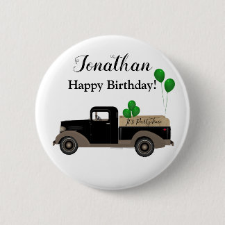 Happy Birthday Truck Balloons Button Button