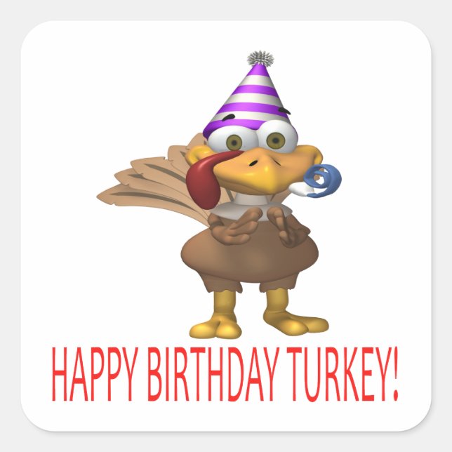 Happy Birthday Türkei Quadratischer Aufkleber (Vorderseite)