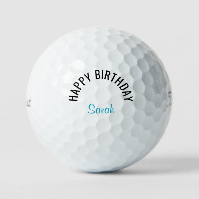 Happy Birthday Turquoise Name Titleist  Golfball (Vorderseite)