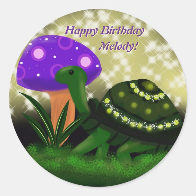 Happy Birthday Turtle Sticker (Vorderseite)