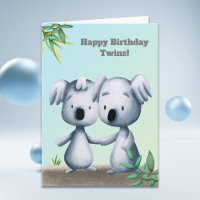 Happy Birthday Twins Koala Bären Cartoon