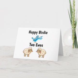 Happy Birthday Two Ewes Funny Celebration Card Karte