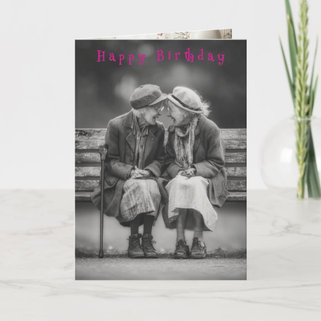 Happy Birthday Two Funny Laughing Ladies  Card Karte (Vorderseite)