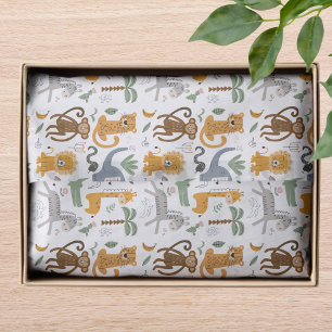 Happy Birthday Two Wild Niedlich Safari Tiere Seidenpapier