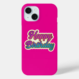 Happy Birthday Typografy Design in Pink, Lila a Case-Mate iPhone Hülle