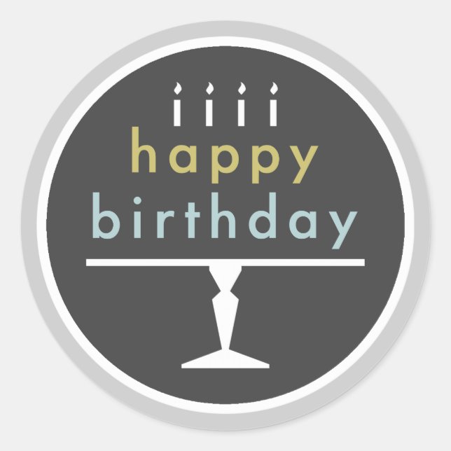 Happy Birthday Typografy Stickers (Vorderseite)