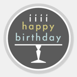 Happy Birthday Typografy Stickers