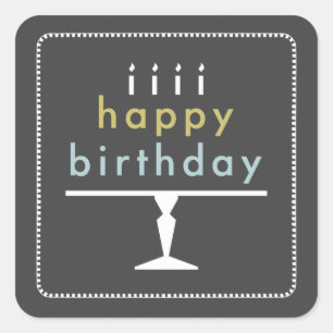 Happy Birthday Typografy Stickers