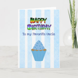 Happy Birthday Uncle Card Blue Cupcake Karte
