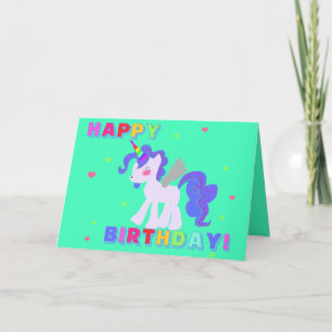 Happy Birthday Unicorn Card 3 I LIEBE UNICORNS Karte