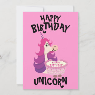 Happy Birthday Unicorn Lila Feiertagskarte