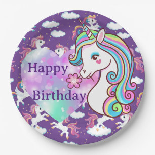 Happy Birthday Unicorn Pappteller
