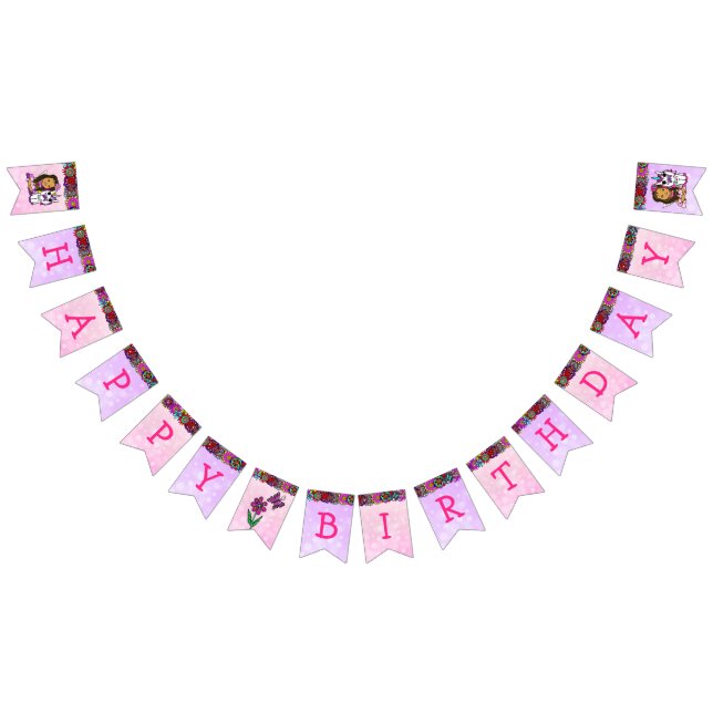 Happy Birthday Unicorn und Fairies Banner (Alle)