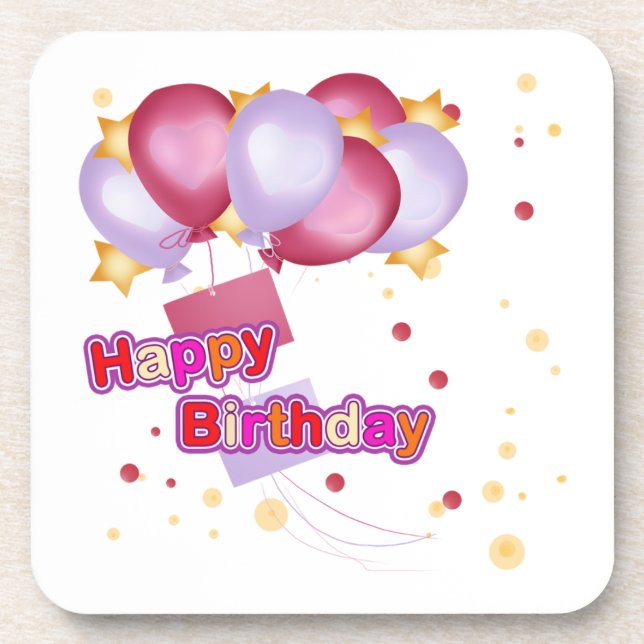 Happy Birthday Untersetzer (Vorderseite)