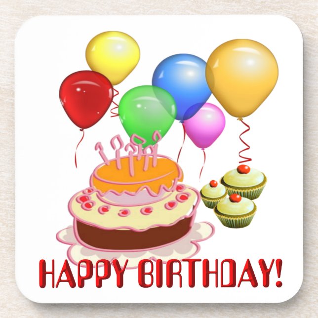 Happy Birthday ~ Untersetzer Set (Vorderseite)