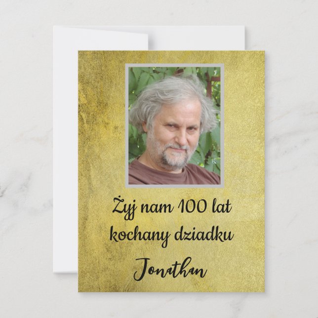 Happy Birthday urodziny dziadek Polska, Polnisch (Vorderseite)