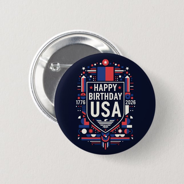 Happy Birthday USA 250 Button (Vorne & Hinten)