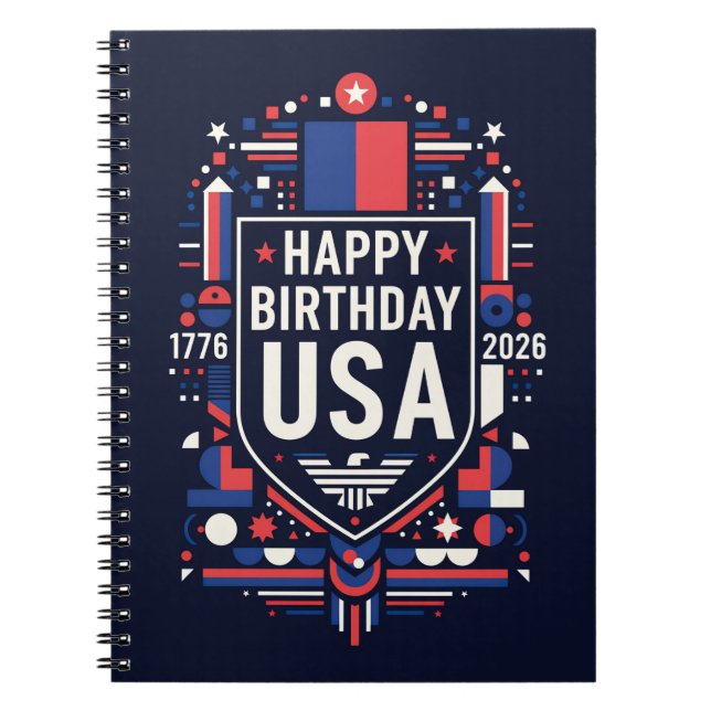Happy Birthday USA 250 Notizblock (Vorderseite)