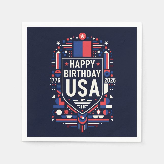 Happy Birthday USA 250 Serviette (Vorderseite)