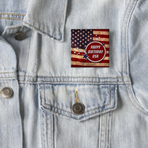 Happy Birthday USA (anpassbar) Button