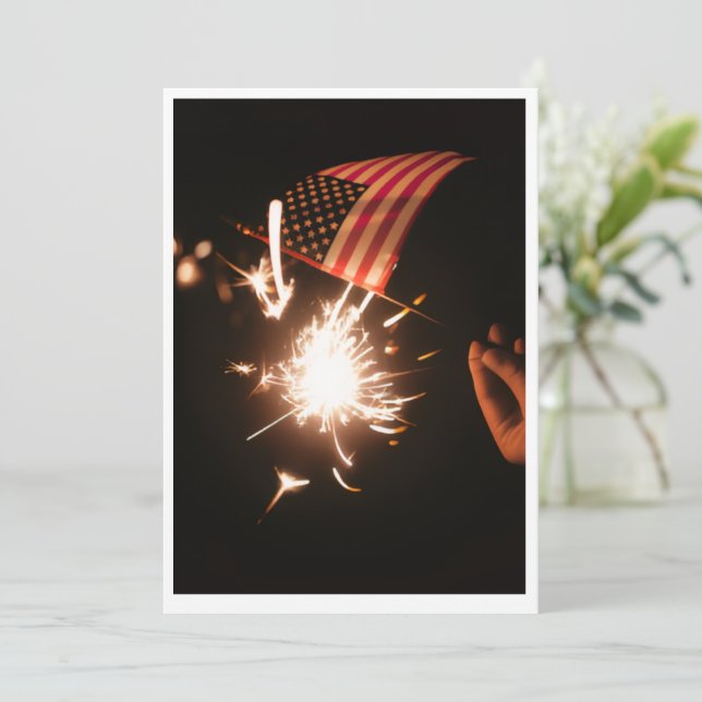 Happy Birthday USA Greeting Card Feiertagskarte (Stehend Vorderseite)