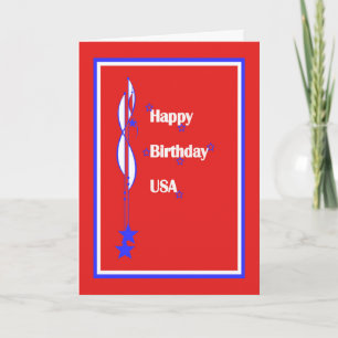 Happy Birthday USA Karte