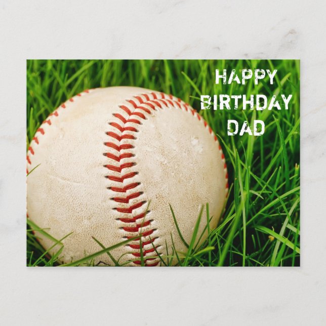 Happy Birthday Vater Baseball Postcard Postkarte (Vorderseite)