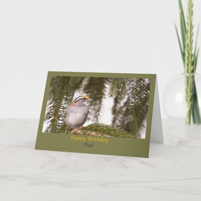 Happy Birthday Vater Bird in Tree Card Karte (Vorderseite)